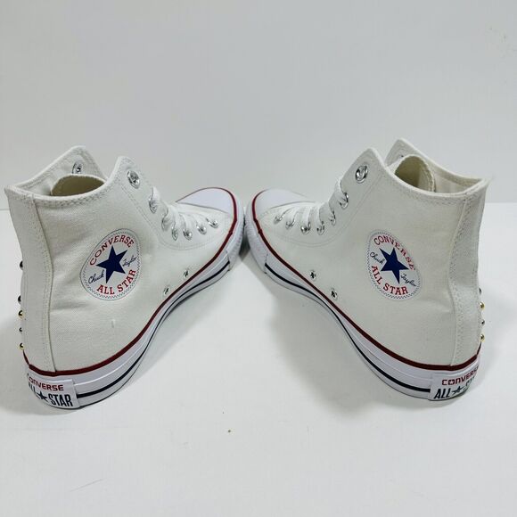 Converse Women US 9 Chuck Taylor All Star Hi Top Sneaker Gold silver Studs NWOB - Picture 9 of 10
